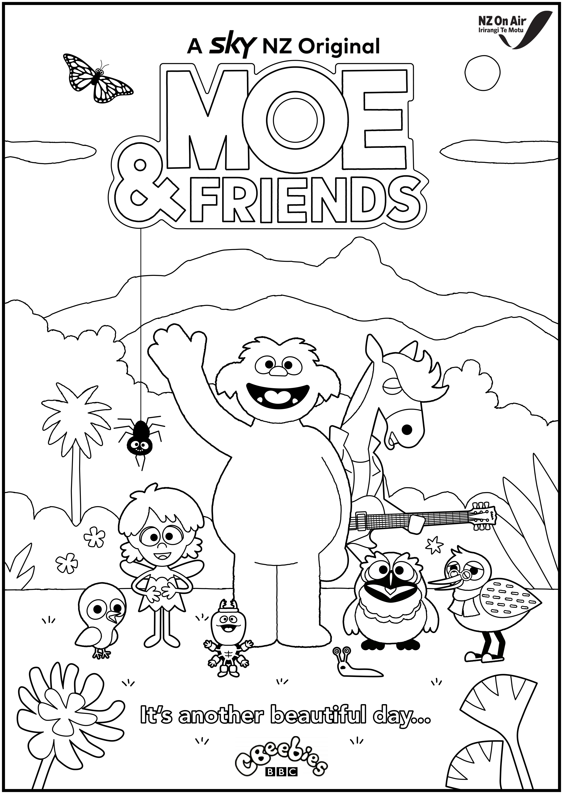 Moe & Friends - Colouring Page A4